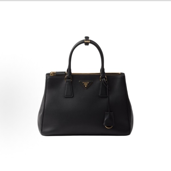 PRADA Galleria single-shoulder crossbody handbag, large size for women, black